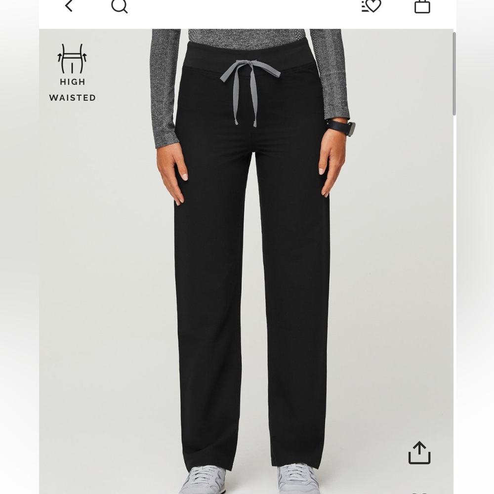 Figs high waisted Livingston basic scrub pants - black